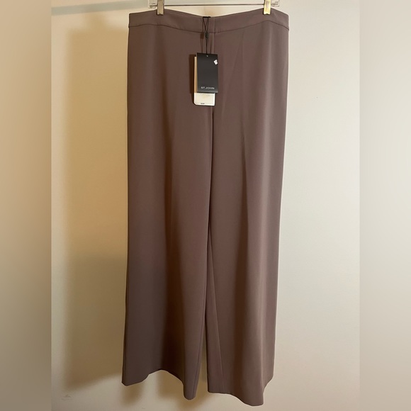 NWT!! St. John Taupe Wide Leg Dress Slacks - Picture 3 of 10